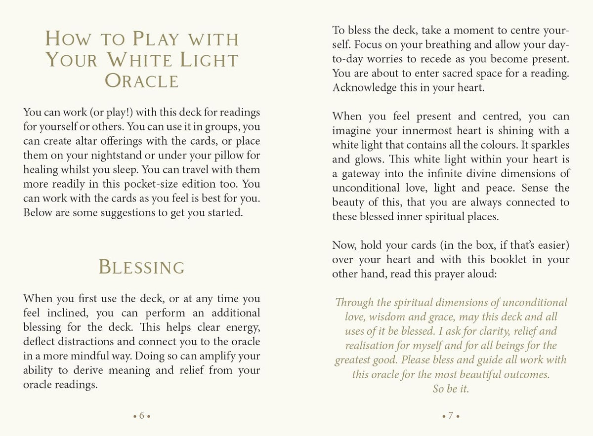 White Light Oracle: Luminosity Pocket Edition - kišeninės orakulo kortos | Blue Angel