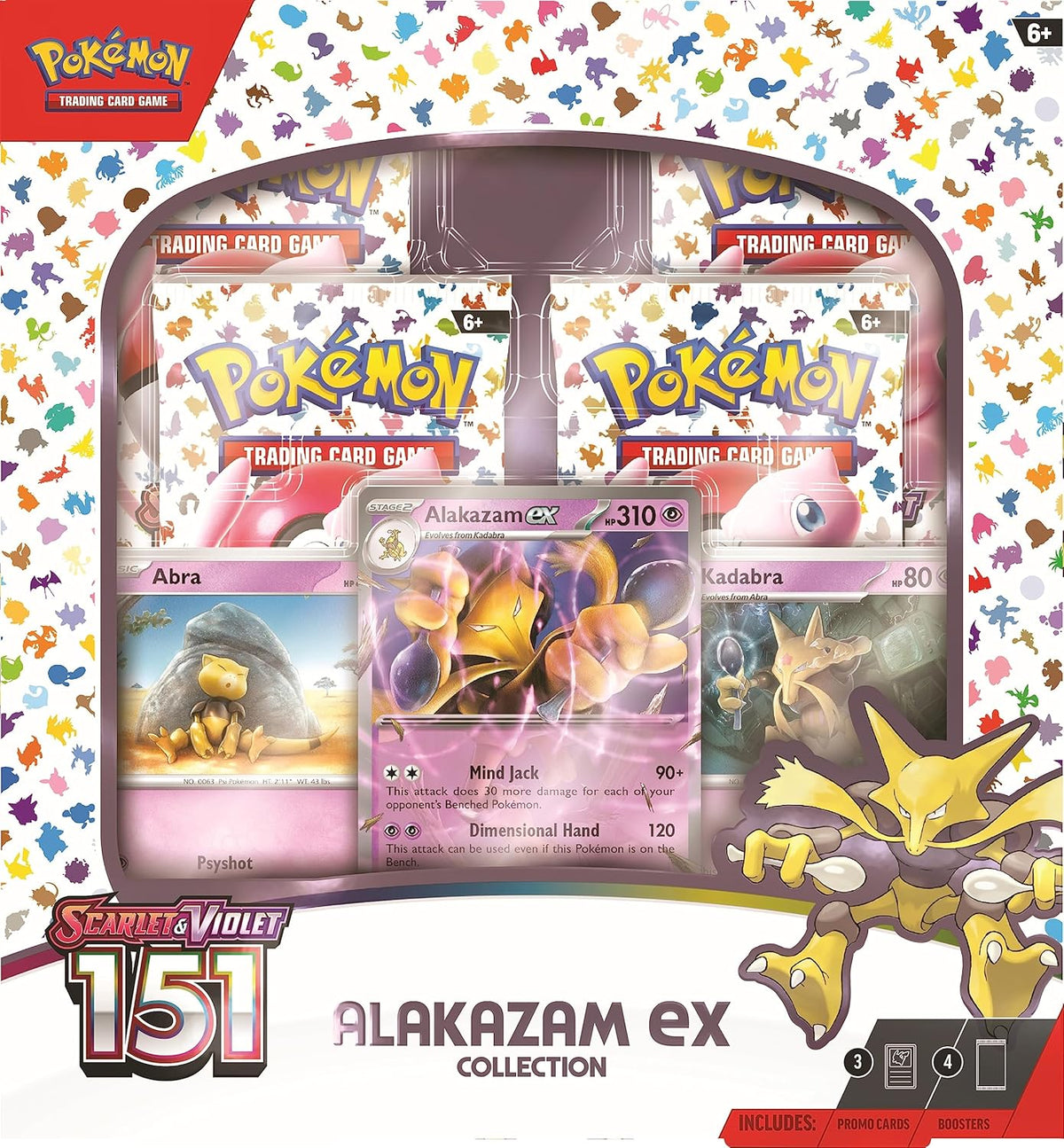 Pokémon Scarlet & Violet 151 Alakazam ex Collection - kortų rinkinys