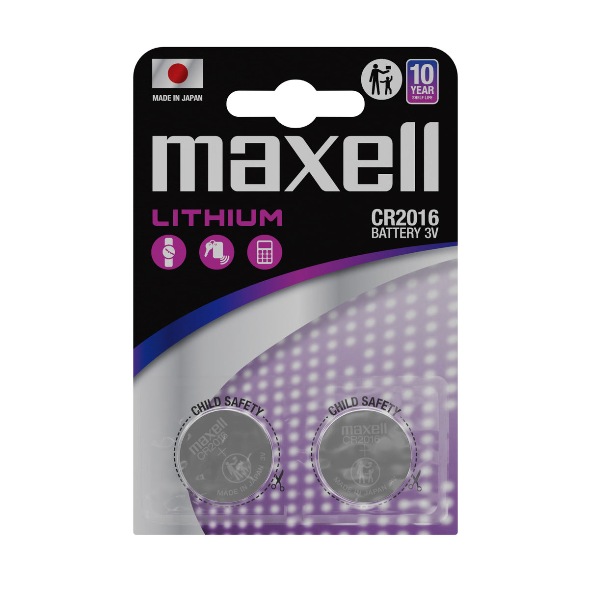 Maxell CR2016 ličio baterija, moneta, 2 vnt