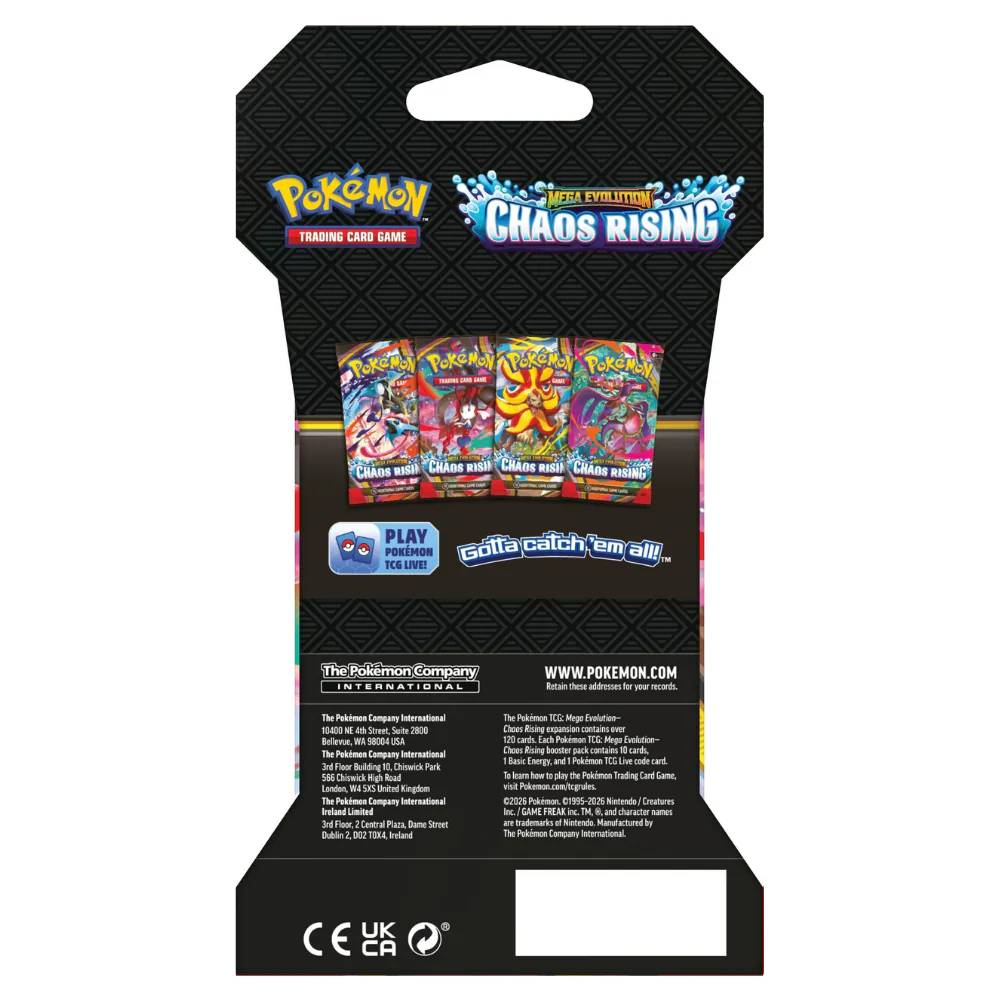 Pokémon Mega Evolution - Chaos Rising Sleeved Booster - kortų papildymas