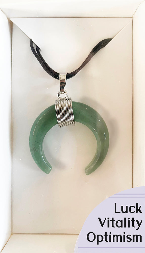 Green Aventurine - žalio aventurino pusmėnulio pakabukas
