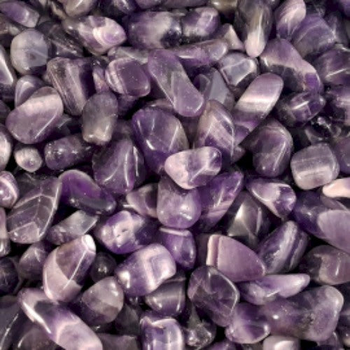 Juostuotas ametistas Medium - gludinti akmenys, 24 vnt.