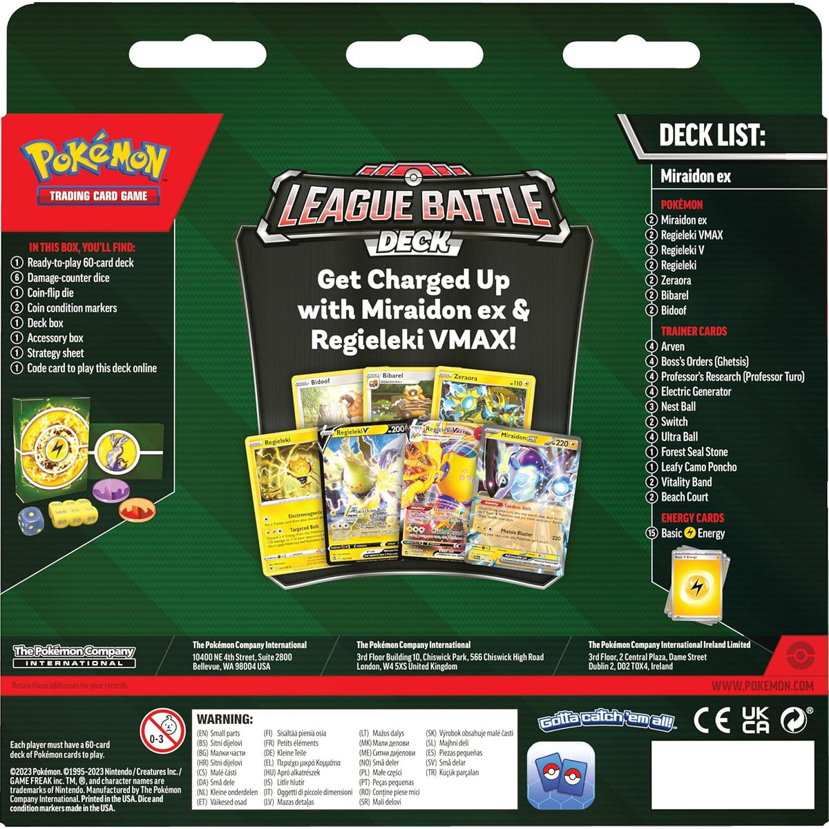 Pokémon Miraidon ex League Battle Deck - 60 kortų kaladė