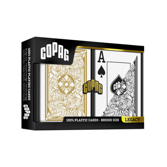 Copag Legacy Bridge Jumbo - juoda ir aukso spalvos kaladės