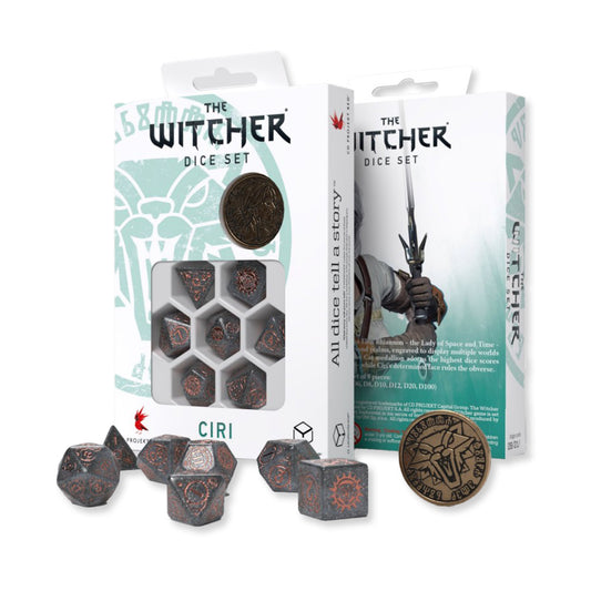 Q-Workshop The Witcher Ciri - pilki kauliukai su moneta