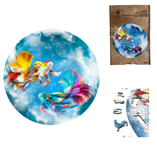Žuvys - medinė Zodiako dėlionė, 200 detalių | Fantasy Puzzles