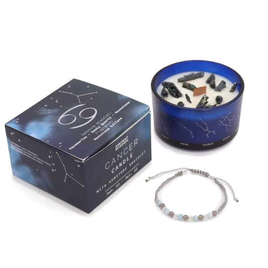 Zodiac Crystal Vėžys - žvakė ir akmenų apyrankė | Ancient Wisdom