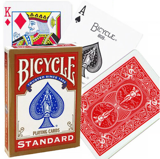Bicycle Rider Standard - raudonos pokerio kortos auksiniu apvadu