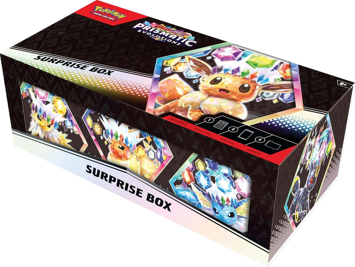 Pokemon Scarlet & Violet Prismatic Evolutions Surprise Box rinkinys (anglų k.)