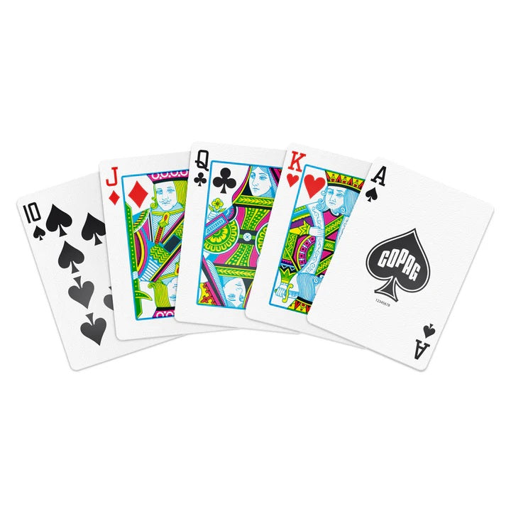 Copag Neoteric Poker Regular Index - 2 kaladės (violetinė, geltona, mėlyna)