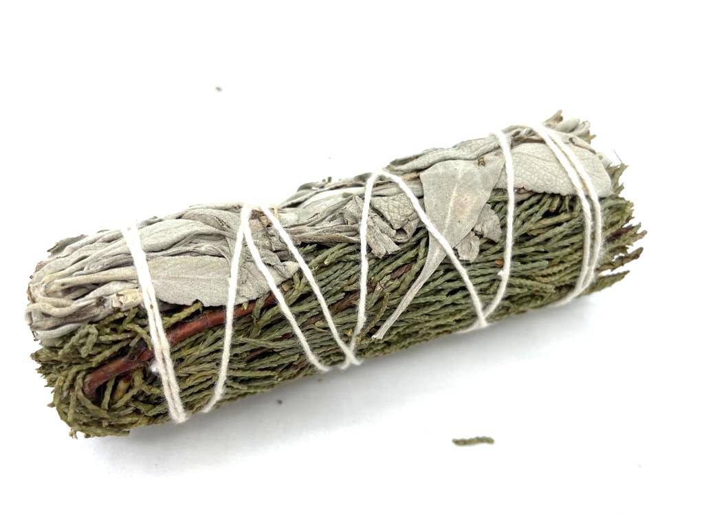 White Sage & Juniper - šalavijų ir kadagių smilkymo ryšulėlis, 10 cm | Ancient Wisdom