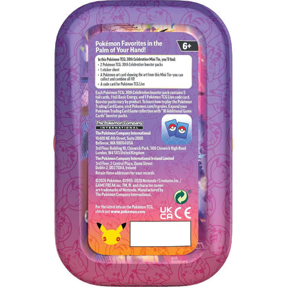 Pokémon TCG: 30th Celebration Mini Tin Pikachu (Night) (anglų k.)