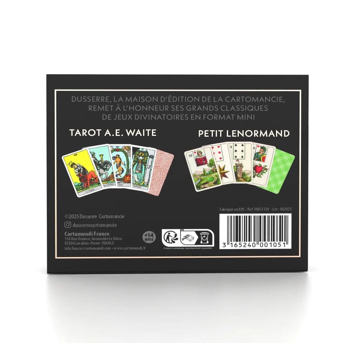 Les Mini-jeux rinkinys - Tarot A.E. Waite & Petit Lenormand (Prancūzų k.) Cartamundi Cartomancie Dusserre