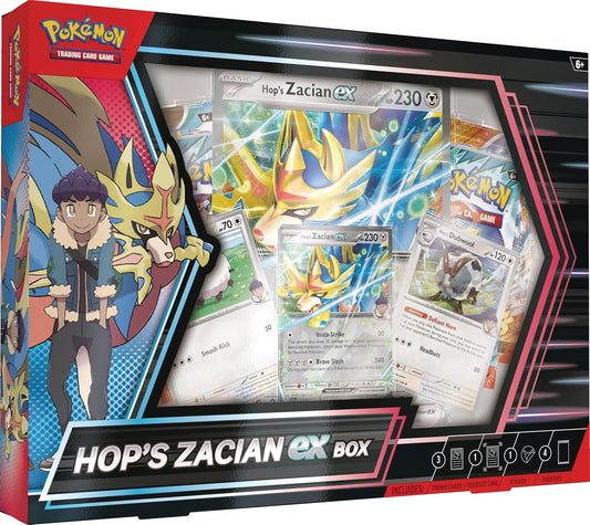 Pokémon Hop's Zacian ex - kortų rinkinys dėžutėje (anglų k.)