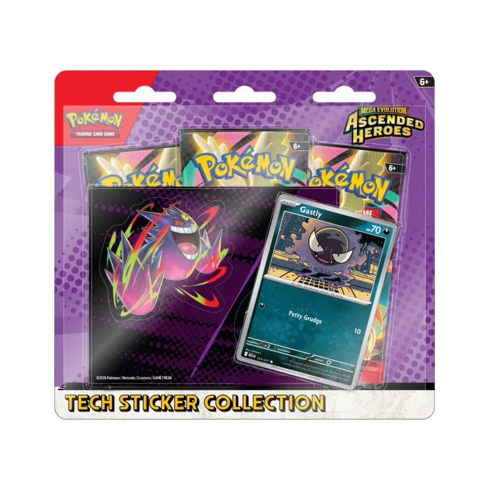 Pokémon Ascended Heroes Tech Sticker Gastly - kortų rinkinys