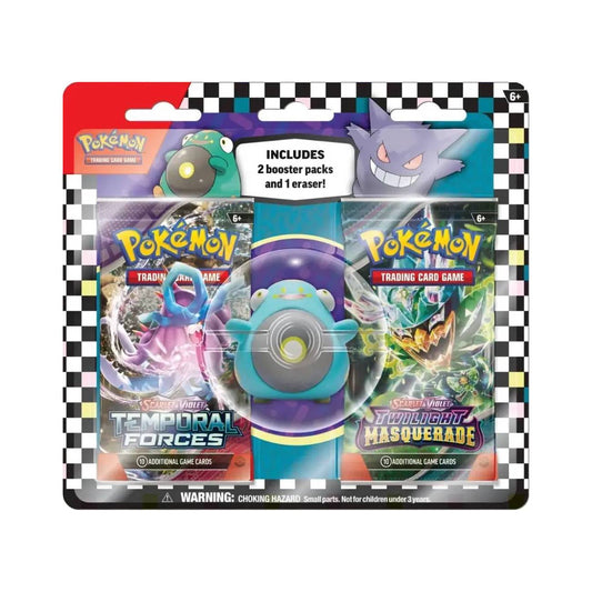Pokémon Scarlet & Violet Bellibolt Eraser Blister - kortų ir trintuko rinkinys