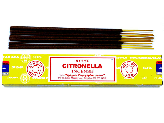 Satya Citronella - citronelės smilkalų lazdelės, 15 g