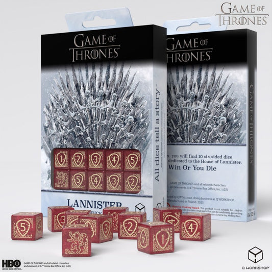 Q-Workshop Game of Thrones Lannister - 10 D6 kauliukų