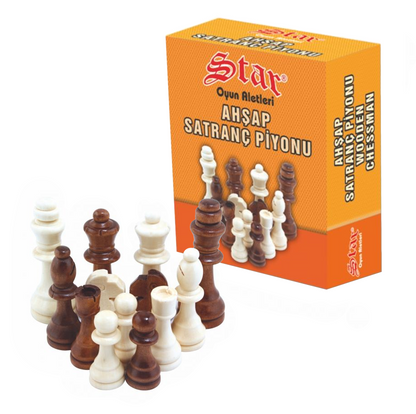 Star Nr. 3 - mediniai šachmatai, 77 mm karalius