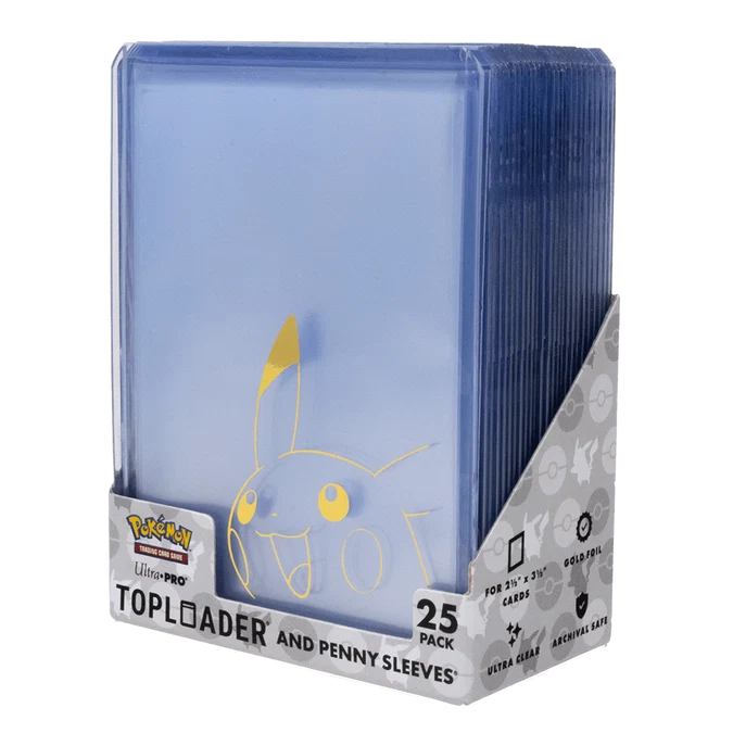 Pikachu Toploader ir Penny Sleeves - 25 laikiklių ir 25 įmaučių rinkinys | Ultra PRO