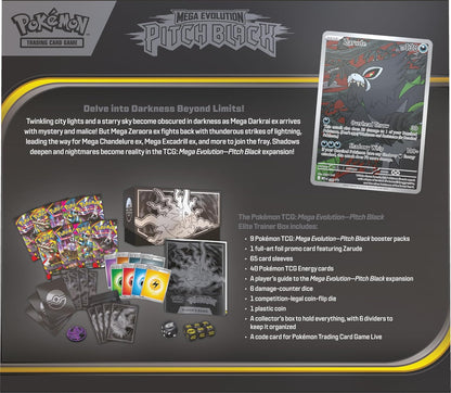 Pokémon Mega Evolution Pitch Black Elite Trainer Box rinkinys (anglų k.)