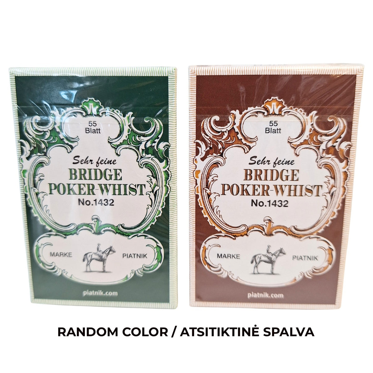 Piatnik Bridge - Poker - Whist kortų kaladė 1 vnt. (žalia arba ruda)