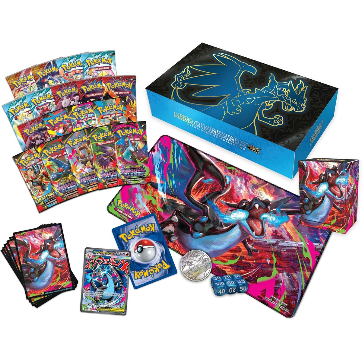 Pokémon Mega Charizard X ex Ultra Premium Collection - rinkinys (anglų k.)