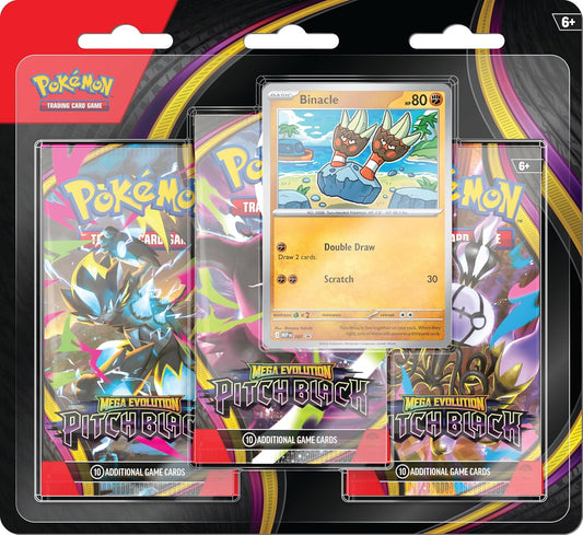 Pokémon Mega Evolution - Pitch Black 3-Pack Blister - Binacle kortų rinkinys