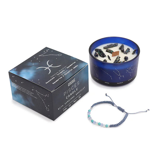 Zodiac Crystal Žuvys - žvakė ir akmenų apyrankė | Ancient Wisdom