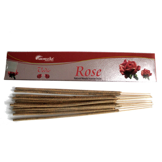 Aromatika Vedic Rose - rožių smilkalų lazdelės, 15 g