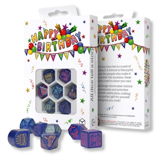 Happy Birthday Streamers - mėlynų kauliukų rinkinys | Q-Workshop