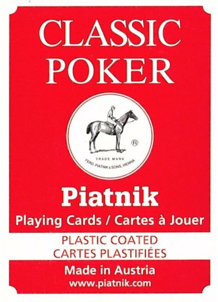 Piatnik Classic 2 Index - pokerio kortos, 1 atsitiktinės spalvos kaladė