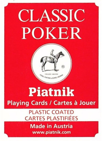 Piatnik Classic 2 Index - pokerio kortos, 1 atsitiktinės spalvos kaladė