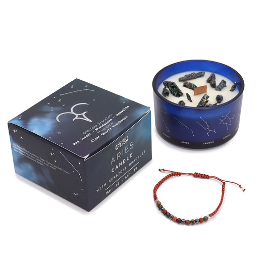 Zodiac Crystal Avinas - žvakė ir akmenų apyrankė | Ancient Wisdom