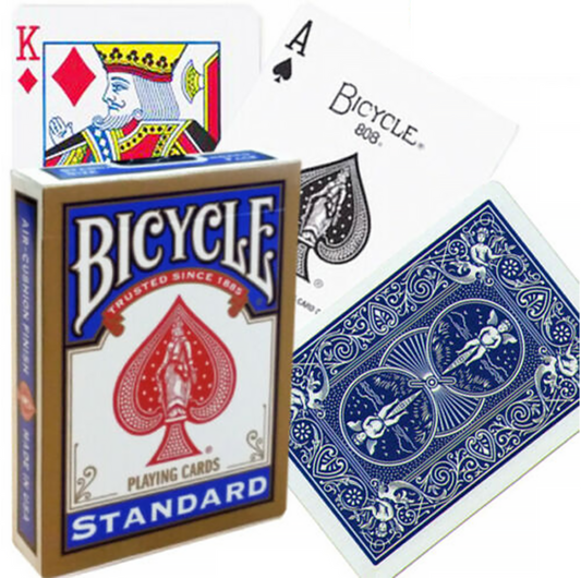Bicycle Rider Standard - mėlynos pokerio kortos auksiniu apvadu