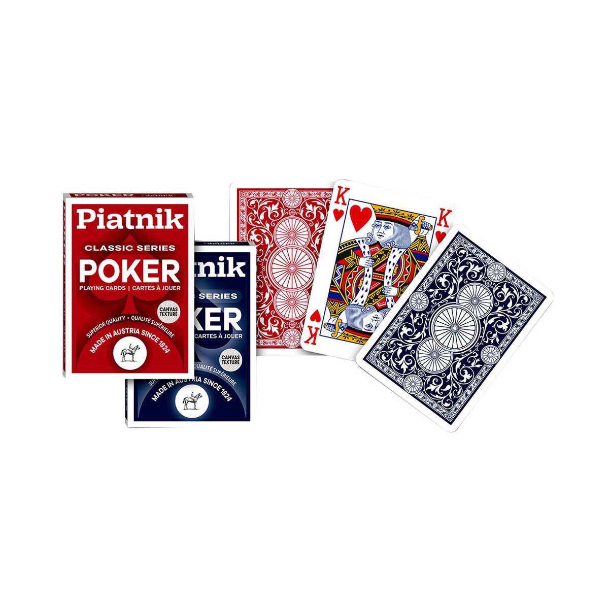 Piatnik Classic Series 4 Index Pokerio kortos 1 vnt. (raudonos arba mėlynos)