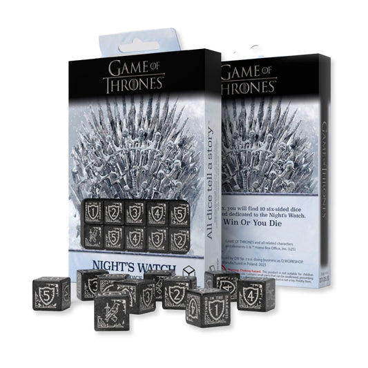 Q-Workshop Game of Thrones Night’s Watch - 10 D6 kauliukų