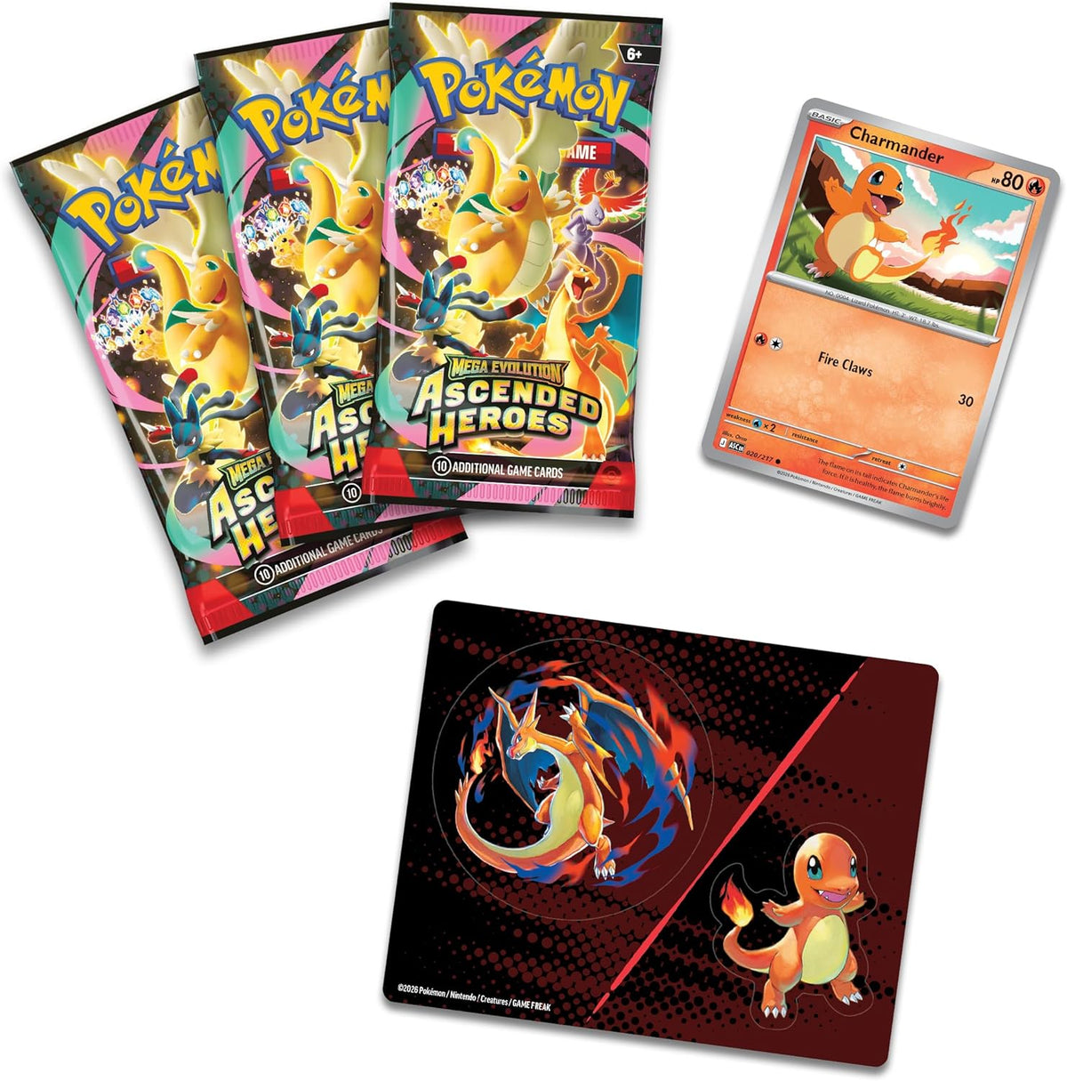 Pokémon Ascended Heroes Charmander Tech Sticker Collection - rinkinys