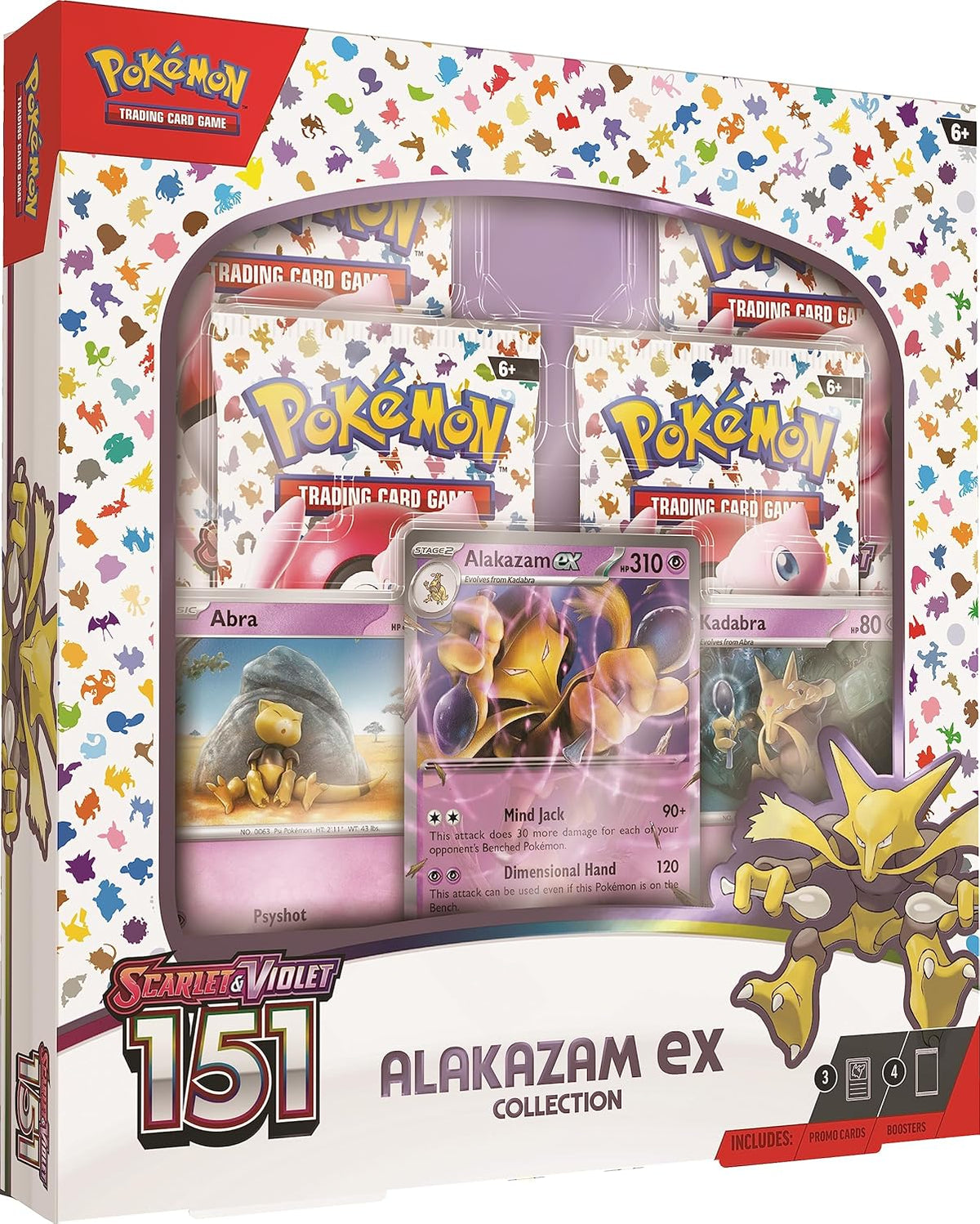 Pokémon Scarlet & Violet 151 Alakazam ex Collection - kortų rinkinys