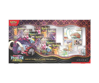 Pokemon Scarlet & Violet: Paldean Fates Great Tusk ex & Iron Threads ex Premium Collection rinkinys