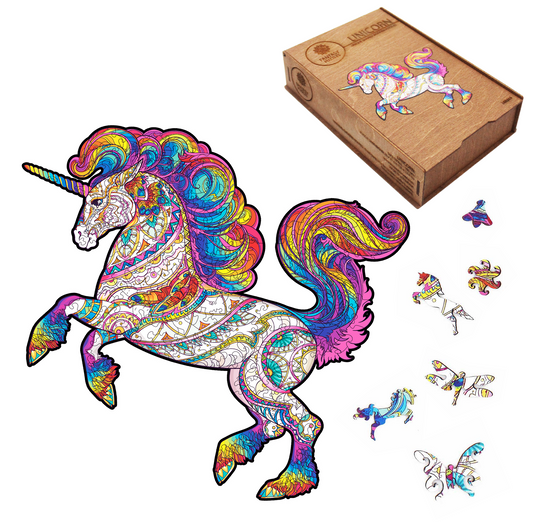 Unicorn M - medinė dėlionė, 160 detalių | Fantasy Puzzles