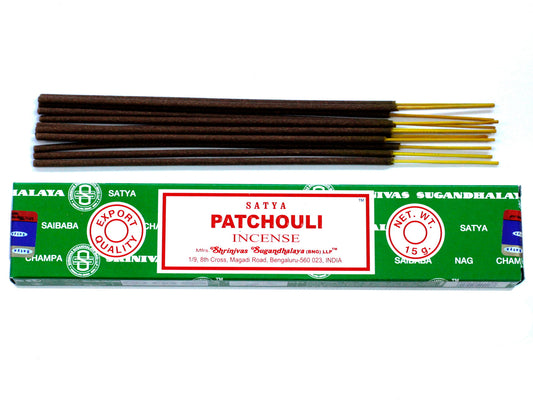 Satya Patchouli - pačiulio smilkalų lazdelės, 15 g