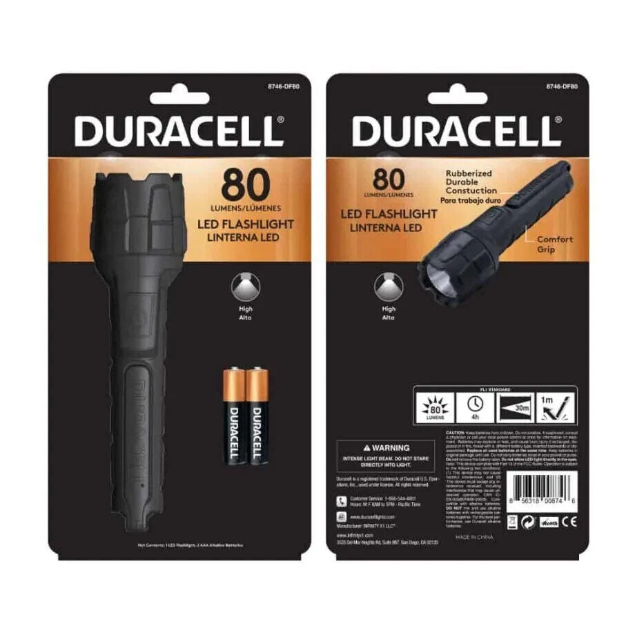 Duracell LED Flashlight Rubber - 80 lm žibintuvėlis