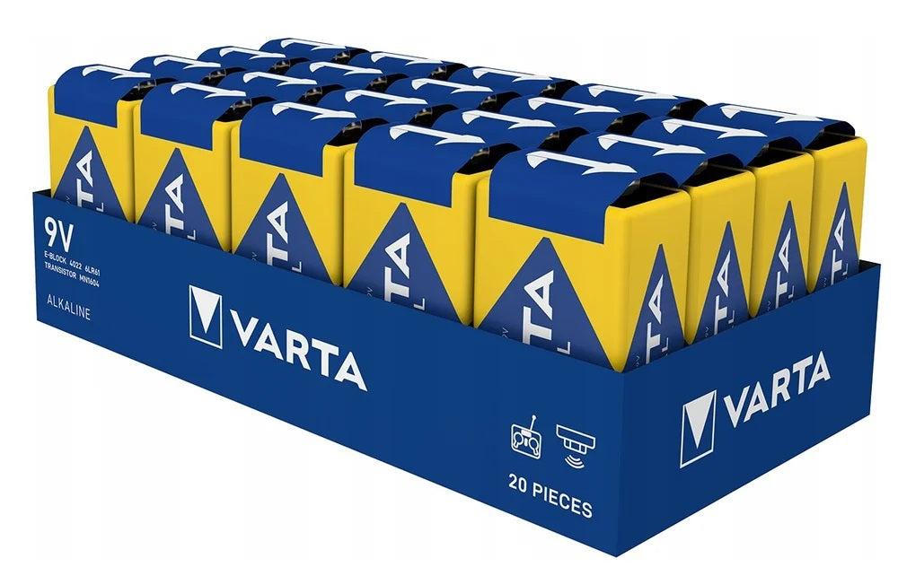 Varta 9V Industrial Pro (4022) šarminės baterijos 20 vnt.