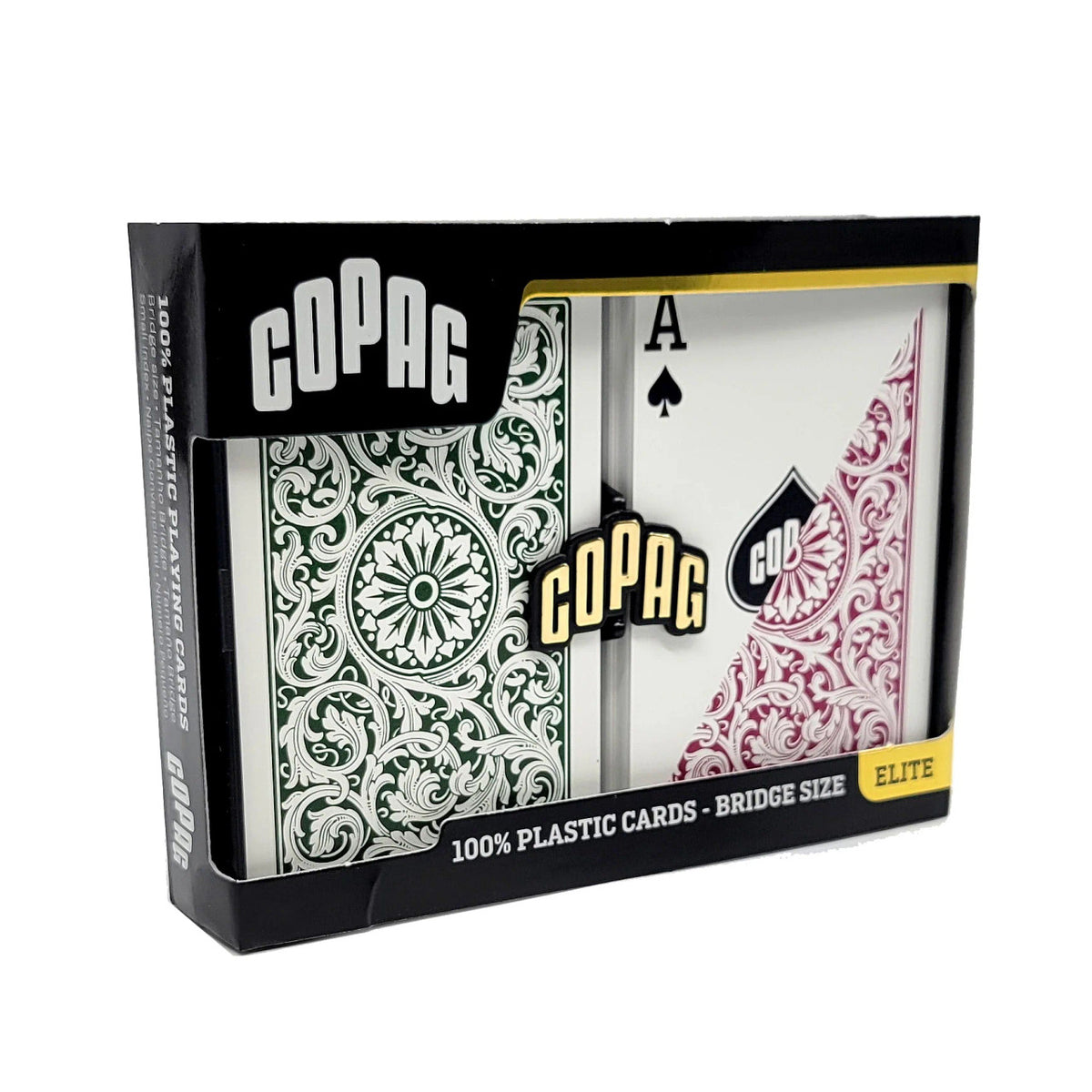 Copag Elite Bridge Regular Index - 2 kaladės (burgundiška ir žalia)