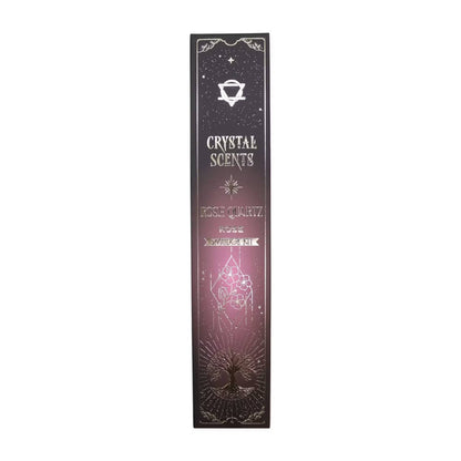 Crystal Scents Rose - rožių kvapo smilkalai su rožinio kvarco akmenėliais