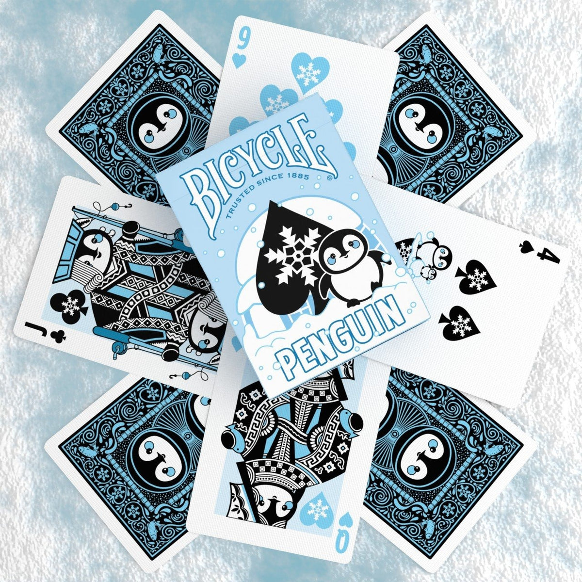 Penguin žaidimo kortos Bicycle