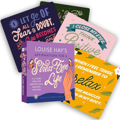 Affirmations for a Stress-Free Life - Louise Hay afirmacijų kortos