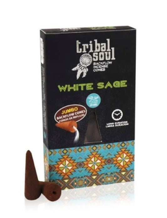Tribal Soul White Sage Backflow - 10 kūginių smilkalų