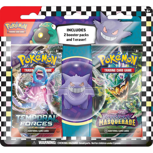 Pokémon Scarlet & Violet Gengar Eraser Blister - kortų ir trintuko rinkinys